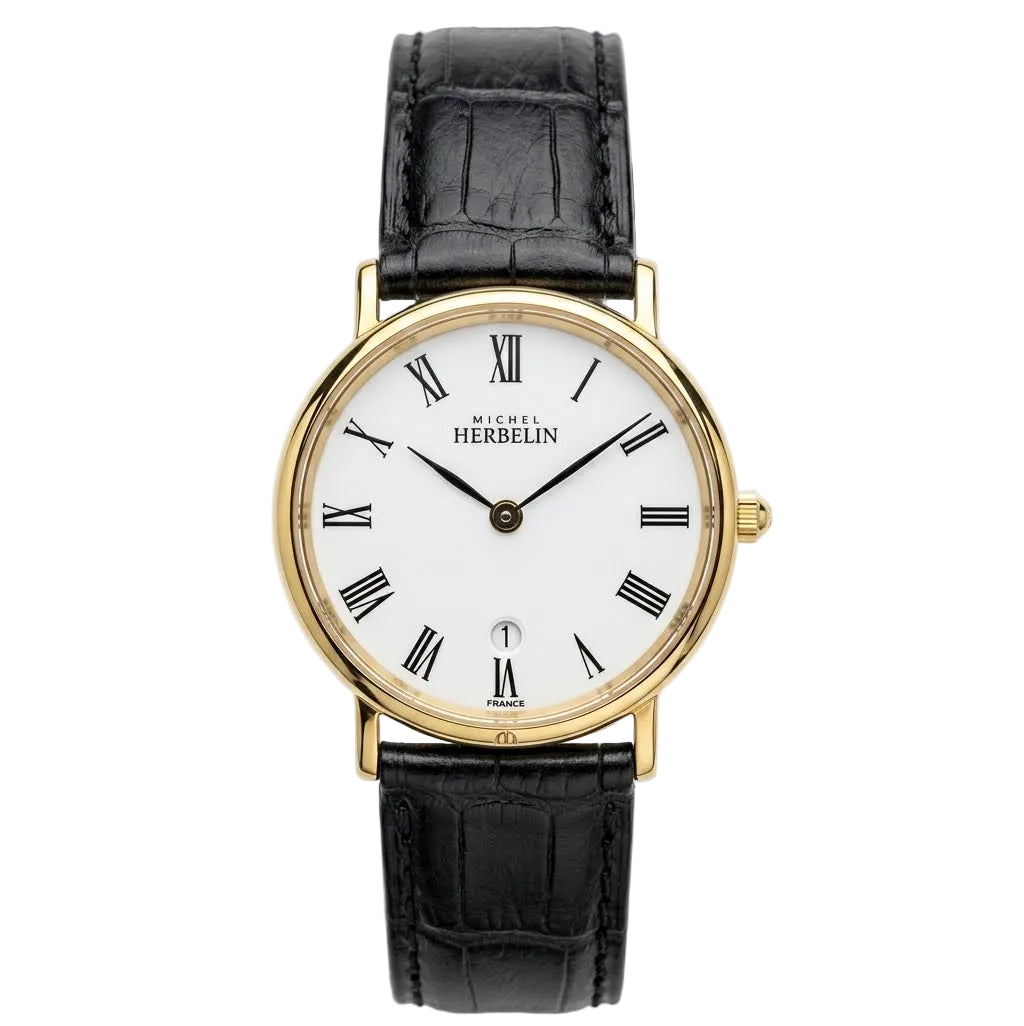 Michel Herbelin City 19515/04 — 38.7mm Black Dial Swiss Quartz