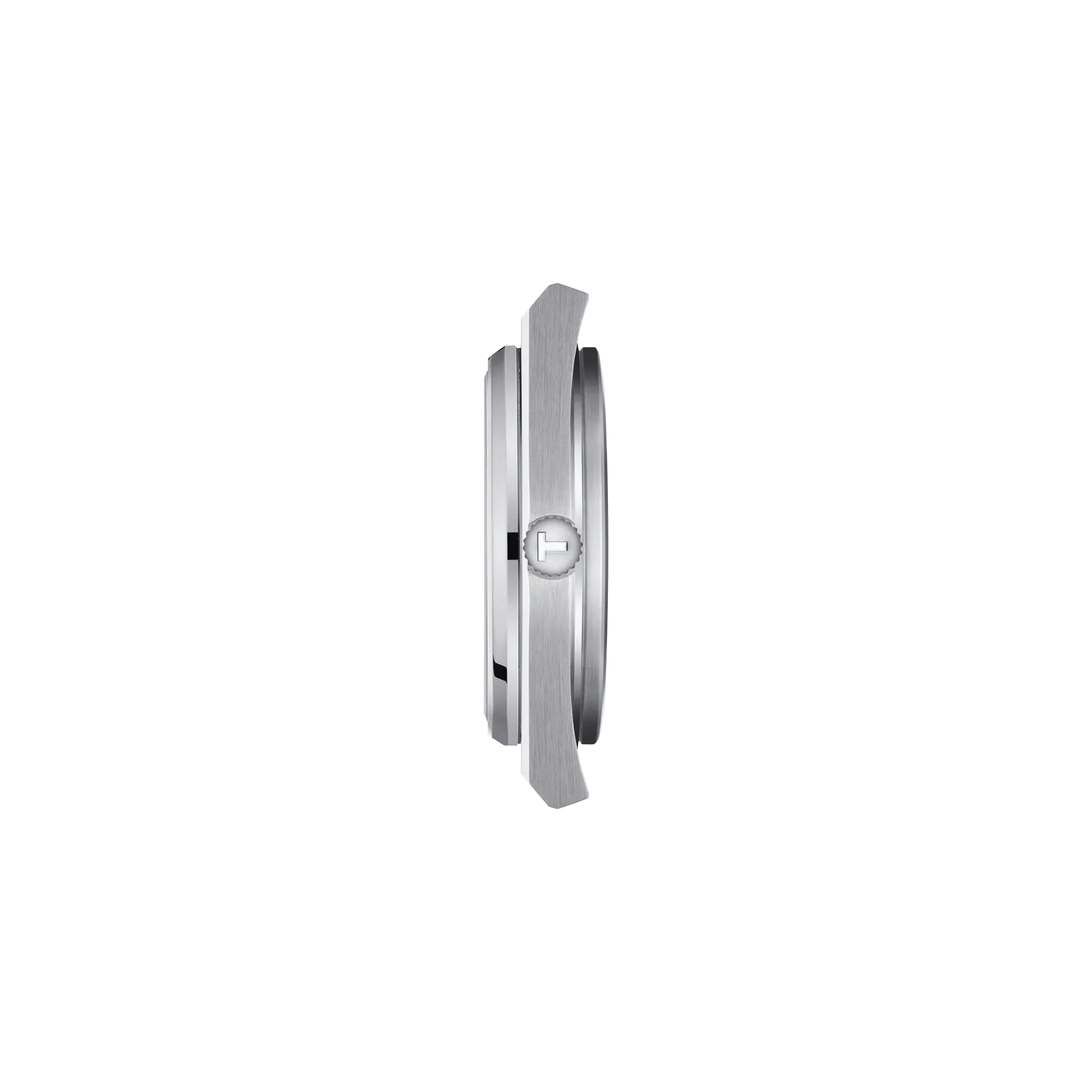 Tonneau stainless steel case and integrated bracelet with polished and brushed finishes