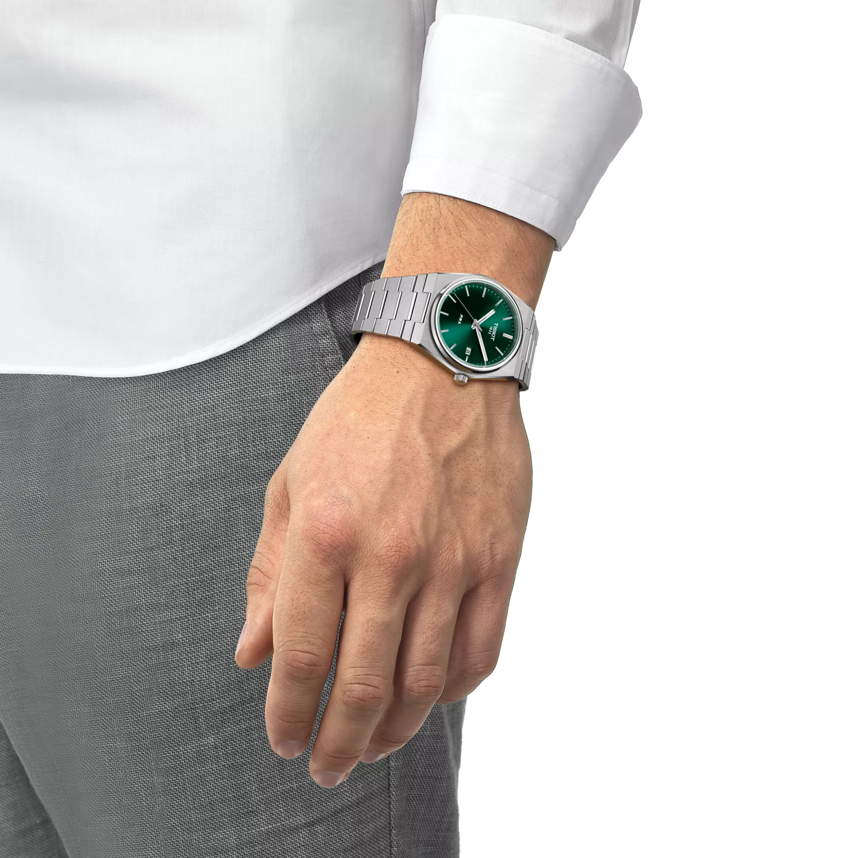 Tissot PRX Quartz 40mm Green Dial Stainless Steel T1374101109100