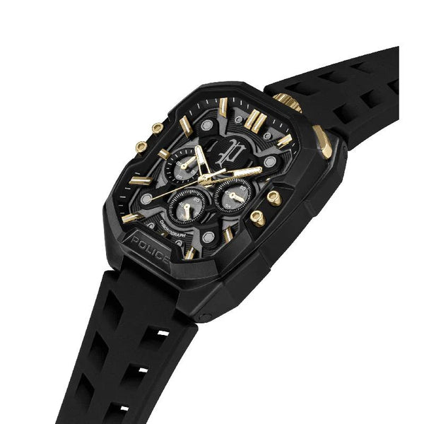 Police Bullhead Quartz Chronograph Black Dial Stainless Steel Watch (PEWGO0092204) - Cassim & Co South Africa