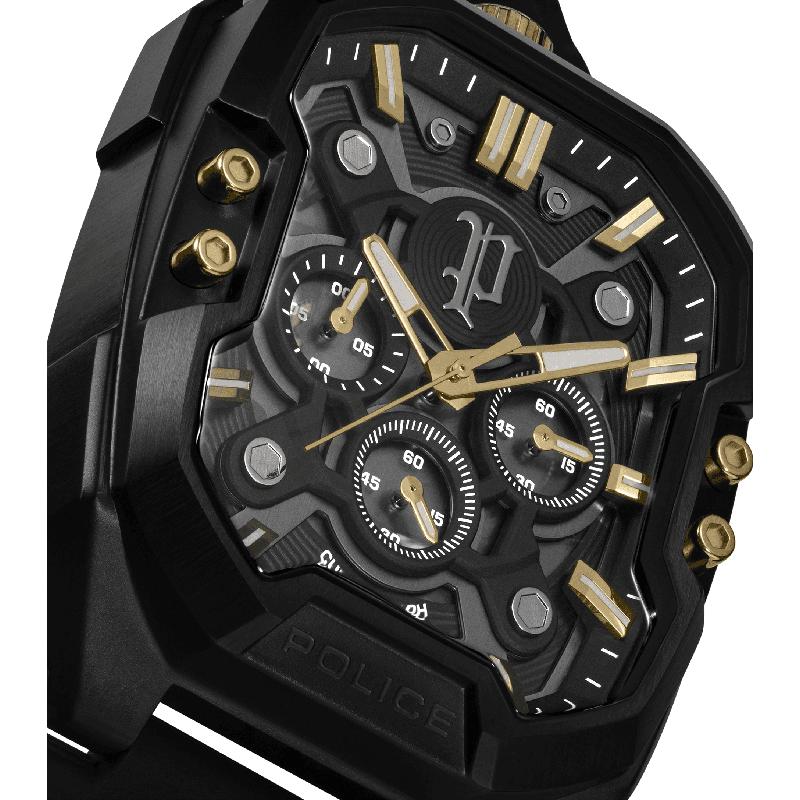 Police Bullhead Quartz Chronograph Black Dial Stainless Steel Watch (PEWGO0092204) - Cassim & Co South Africa