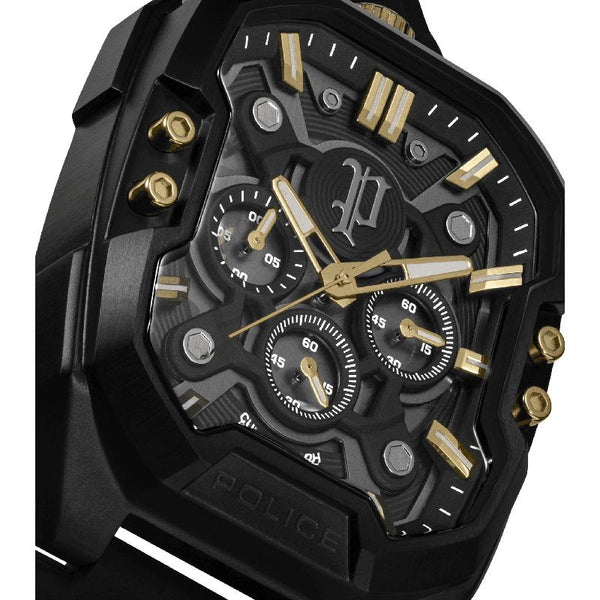 Police Bullhead Quartz Chronograph Black Dial Stainless Steel Watch (PEWGO0092204) - Cassim & Co South Africa