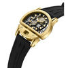 Police Daintree Skeleton Gold-Tone Black Rubber Strap Men's Watch (PL245) - Cassim & Co South Africa