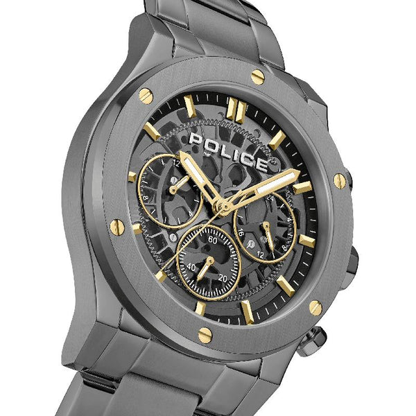 Police Knotty Skeleton Quartz Chronograph Gunmetal Stainless Steel Watch (PEWJK0006407) - Cassim & Co South Africa