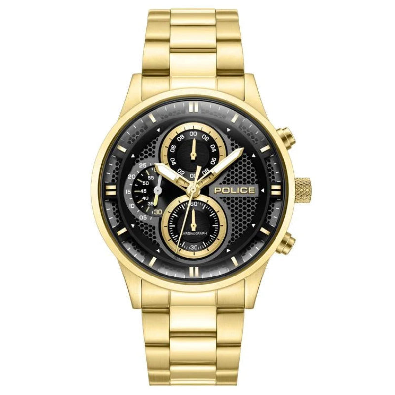 Police Levuka Quartz Chronograph Gold-Tone Stainless Steel Watch (PEWGK0092503)