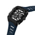 Police Disruptor I Quartz Skeletonised Black PVD Blue Silicone Watch (PEWGM0072001) - Cassim & Co South Africa