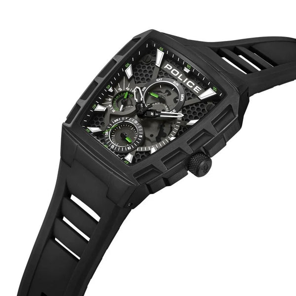 Police Tough Gear Multifunction Quartz Black Dial IP Black Stainless Steel Watch (PEWGQ0056801)