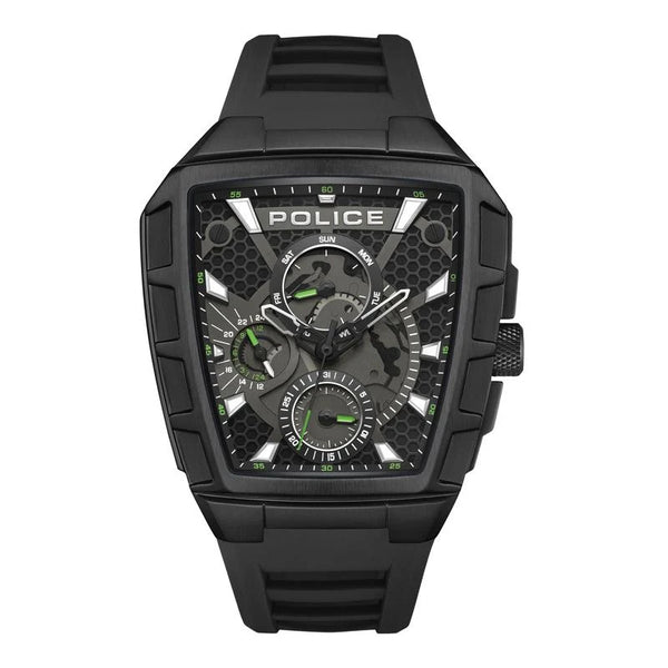 Police Tough Gear Multifunction Quartz Black Dial IP Black Stainless Steel Watch (PEWGQ0056801)