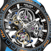 Police Spirit Automatic Skeletonised Black PVD Blue Strap Watch (PEWGR0097804)