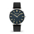 Police Tasman PL16023JS03A quartz watch with blue sunray dial, stainless steel case, and black leather strap