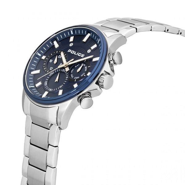 Police Kismet Quartz Multifunction Blue Dial Stainless Steel Watch (PEWJK2195140)