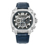 Police Norwood chronograph with grey skeleton dial and blue minute track