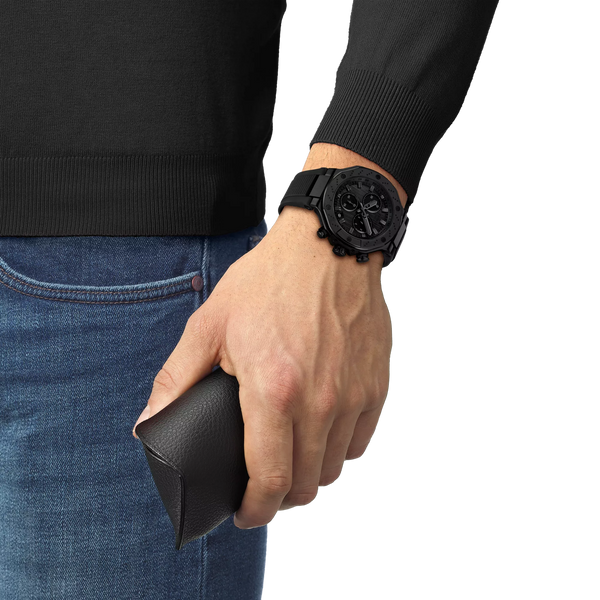 Tissot T-Race Quartz Chronograph Black PVD Coated Steel Watch 45mm (T141.417.37.061.00) - Cassim & Co South Africa