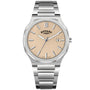 Rotary Heritage RGB10019/31 quartz watch with champagne textured dial, 40mm stainless steel case, and integrated bracelet