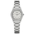 Rotary Brilliance RLB10019/01 ladies watch with 28mm stainless steel case, silver guilloche dial, crystal-set bezel and hour markers, stainless steel bracelet