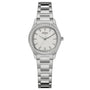Rotary Brilliance RLB10019/01 ladies watch with 28mm stainless steel case, silver guilloche dial, crystal-set bezel and hour markers, stainless steel bracelet