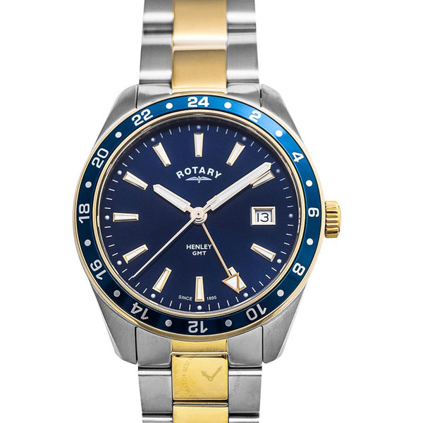 Rotary Henley Two Tone Blue Dial