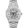 Rotary Regent GB05495/06 automatic skeleton dial watch with octagonal stainless steel case and integrated bracelet