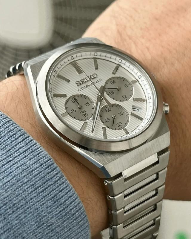 Seiko Sport Chronograph Quartz Silver Dial Stainless Steel Watch (SSB451P1)