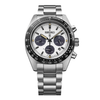Seiko Prospex Speedtimer Solar Chronograph SSC961P1 white dial stainless steel watch with black tachymeter bezel and three-link bracelet