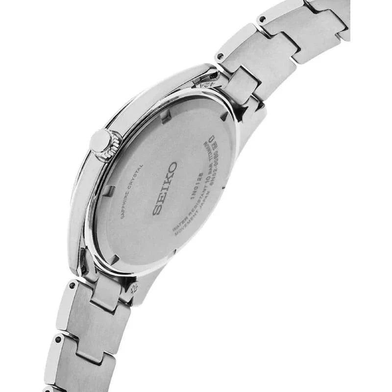Seiko Essentials Quartz Black Dial Titanium Watch with Date (SUR375P1)
