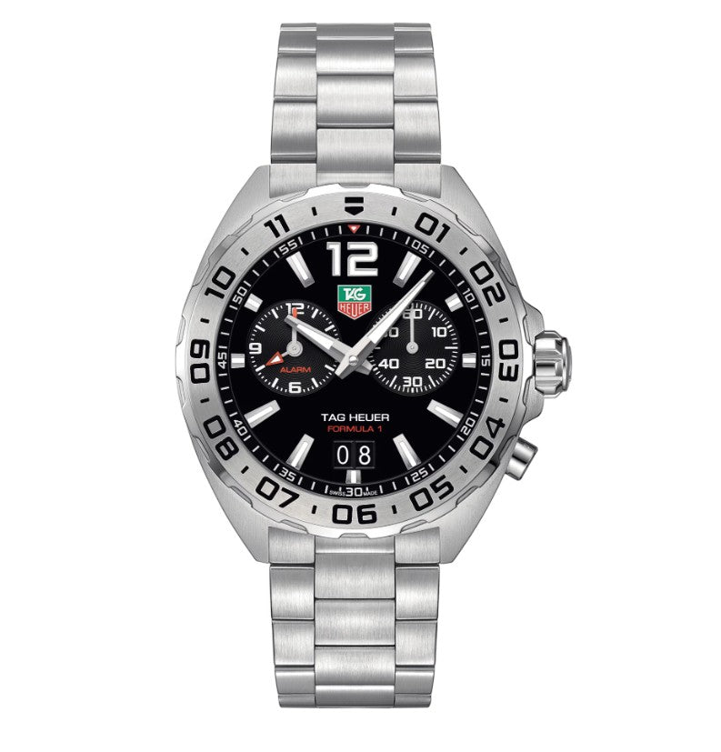 TAG Heuer Formula 1 Quartz Chronograph Alarm Black Dial Stainless Steel Pre-Owned Watch WAZ111A.BA0875