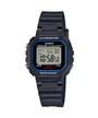 Casio LA-20WH-1C women's digital watch with square resin case and blue inner ring