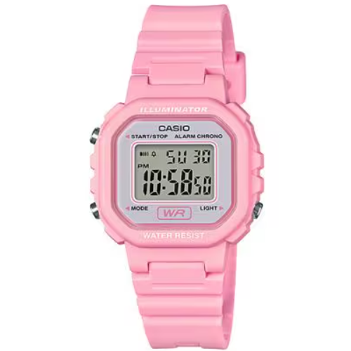 Casio LA-20WH-4A1 square digital watch with grey dial and resin strap