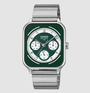Casio MTP-M307D-3B square steel watch with green dial and three sub-dials