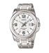 Casio MTP-1314D 7A with white striped dial and stainless steel bracelet
