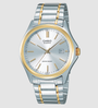 Casio MTP-1183G-7A watch with silver sunray dial and two-tone steel bracelet