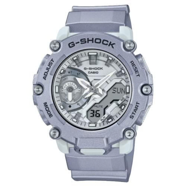 Casio G-SHOCK GA-2200NC-7A with silver dial, carbon case and resin strap