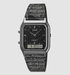 Casio VINTAGE AQ-230-EBLT-1A with black paisley dial and black IP steel bracelet
