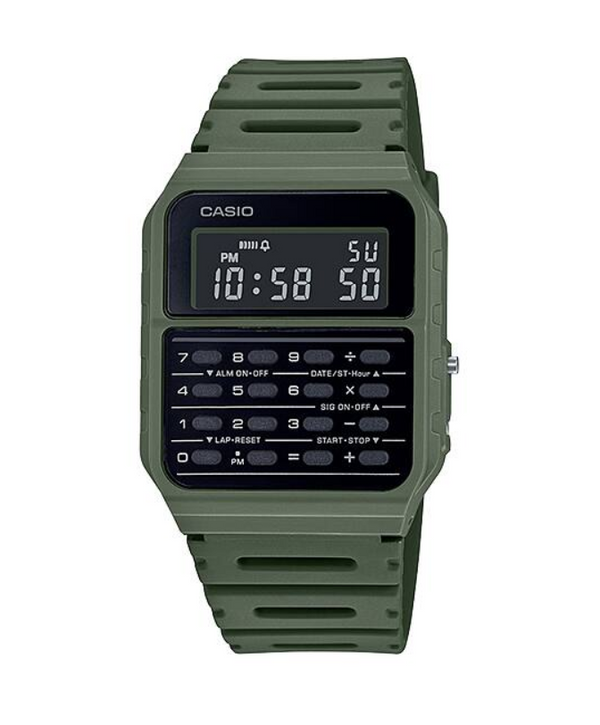 Casio Databank CA-53WF-3B Quartz Digital Calculator Watch Olive Green Resin (CA-53WF-3BDF)