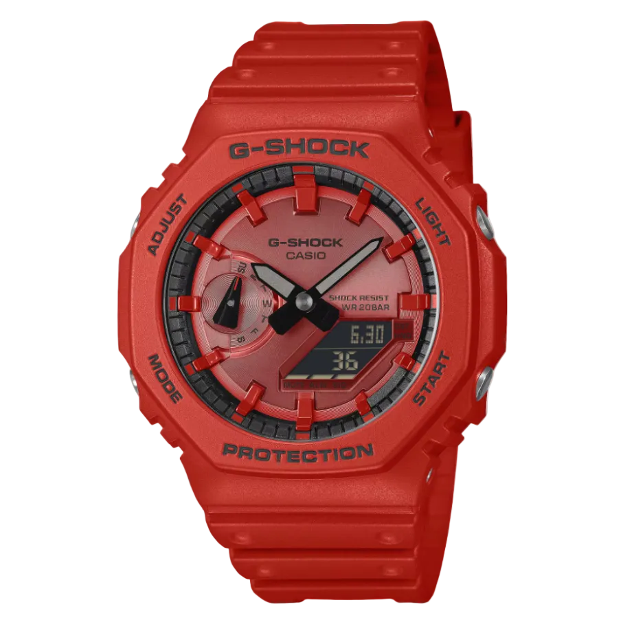 Casio G-Shock GA-2100RRB-4ADR AnaDigi Quartz Red Resin Watch (GA-2100RRB-4A)