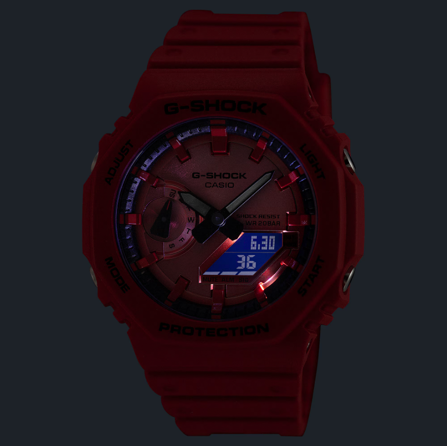 Casio G-Shock GA-2100RRB-4ADR AnaDigi Quartz Red Resin Watch (GA-2100RRB-4A)