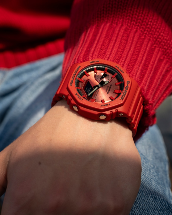 Casio G-Shock GA-2100RRB-4ADR AnaDigi Quartz Red Resin Watch (GA-2100RRB-4A)