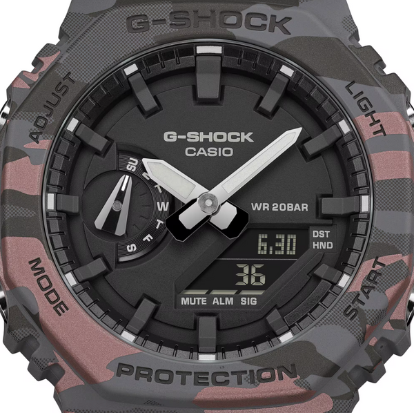 Casio G-Shock GA-2100CMD-8ADR Analog-Digital Red Camouflage Resin Watch
