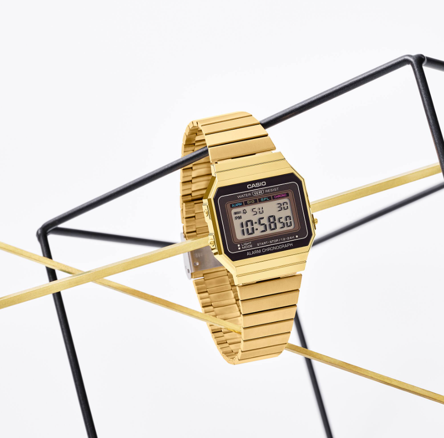 Casio Vintage A700WG-9ADF Digital Quartz Gold Ion-Plated Chronograph Watch