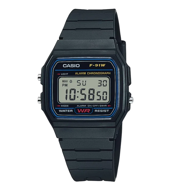 Casio F-91W-1 Classic Quartz Digital Black Resin Strap Watch