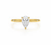 9ct yellow gold pear cut lab grown diamond solitaire engagement ring 0.50 carat four claw setting
