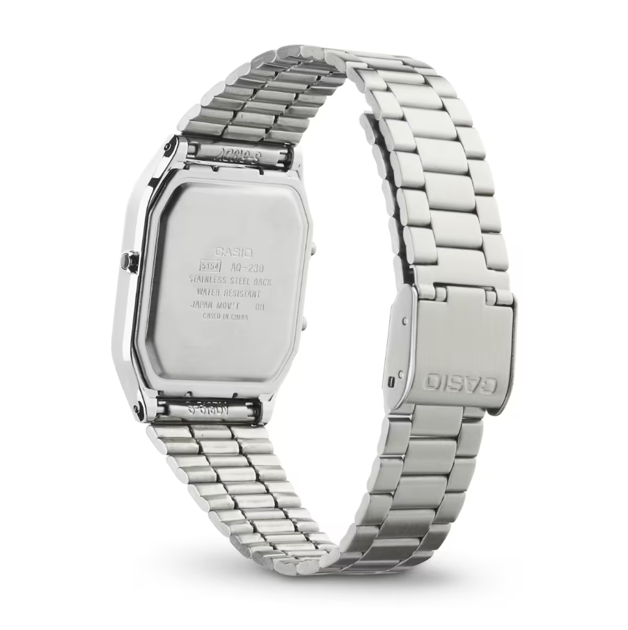 Casio AQ-230A Quartz Ana-Digi White Dial Stainless Steel Watch (AQ-230A-7DMQ)