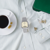 Casio Vintage AQ-240E Analogue-Digital Quartz Cream Dial Stainless Steel Watch (AQ-240E-7A2DF)