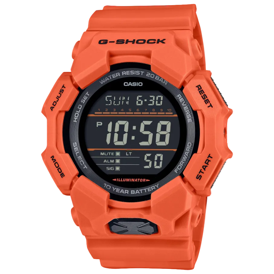 Casio G-Shock GD-010 Digital Quartz Orange Resin Watch 10-Year Battery (GD-010-4DR)
