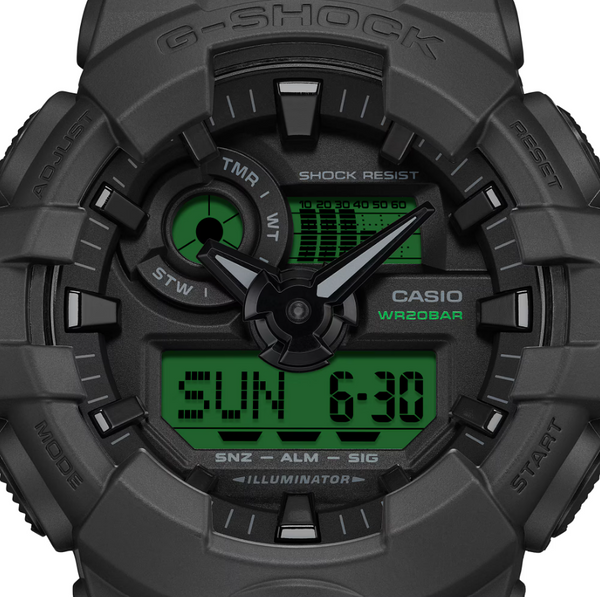 Casio G-Shock GA-700BEG-1A Quartz Ana-Digi Black Resin 200m Watch