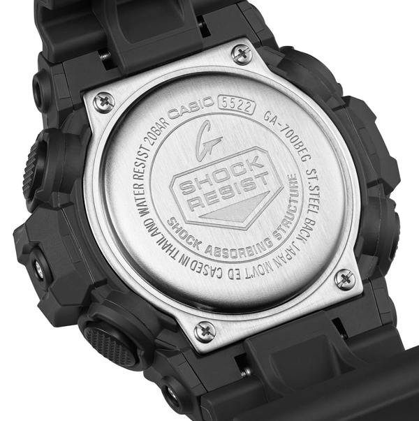 Casio G-Shock GA-700BEG-1A Quartz Ana-Digi Black Resin 200m Watch