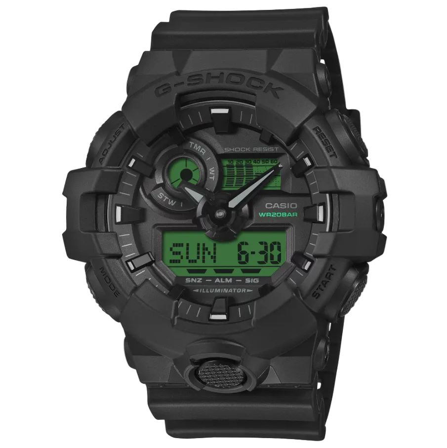 Casio G-Shock GA-700BEG-1A Quartz Ana-Digi Black Resin 200m Watch