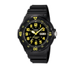 Casio MRW-200H Quartz Diver-Style Black Dial Yellow Accents Watch (MRW-200H-9BV)