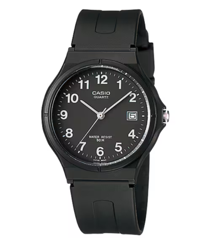 Casio MW-59-1BVDF Quartz Black Dial Resin Watch with Date (MW-59-1BV)