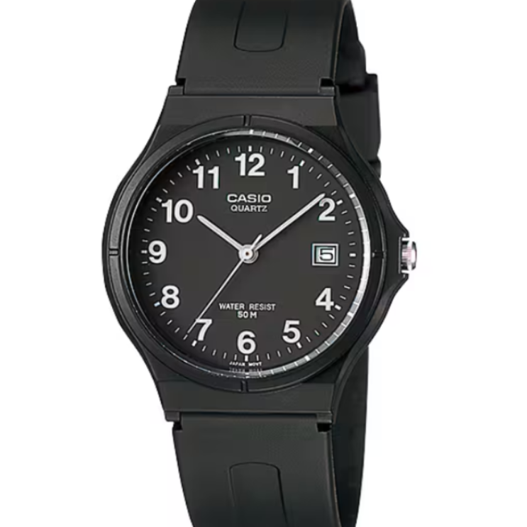 Casio MW-59-1BVDF Quartz Black Dial Resin Watch with Date (MW-59-1BV)